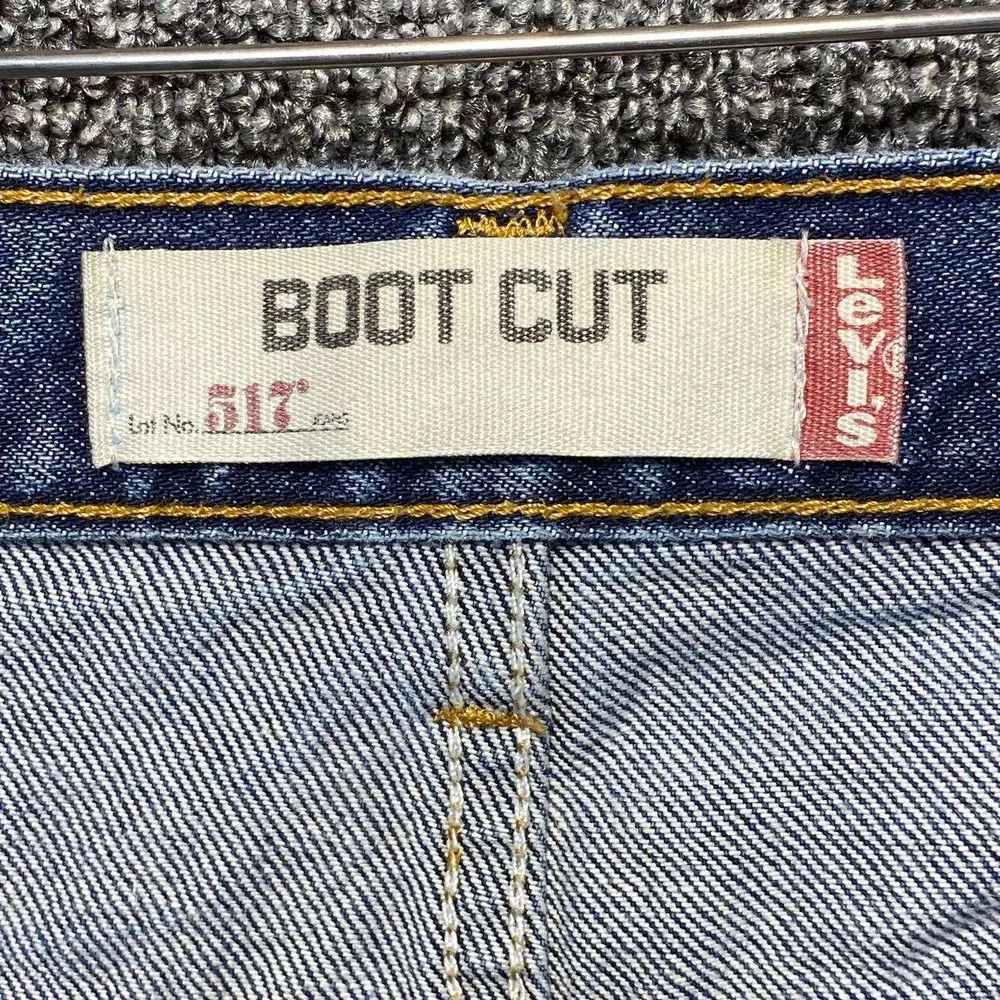 Levis 517 Bootcut Jeans Mens 36x30 Blue Medium Dark Wash Denim Rugged Workwear